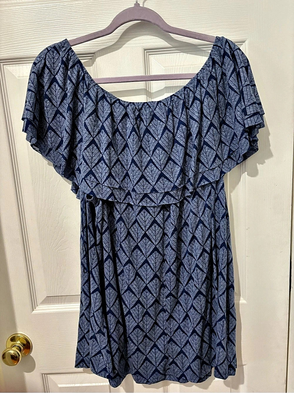 Studio Woman Geometric Top Blue Size 2X NWT